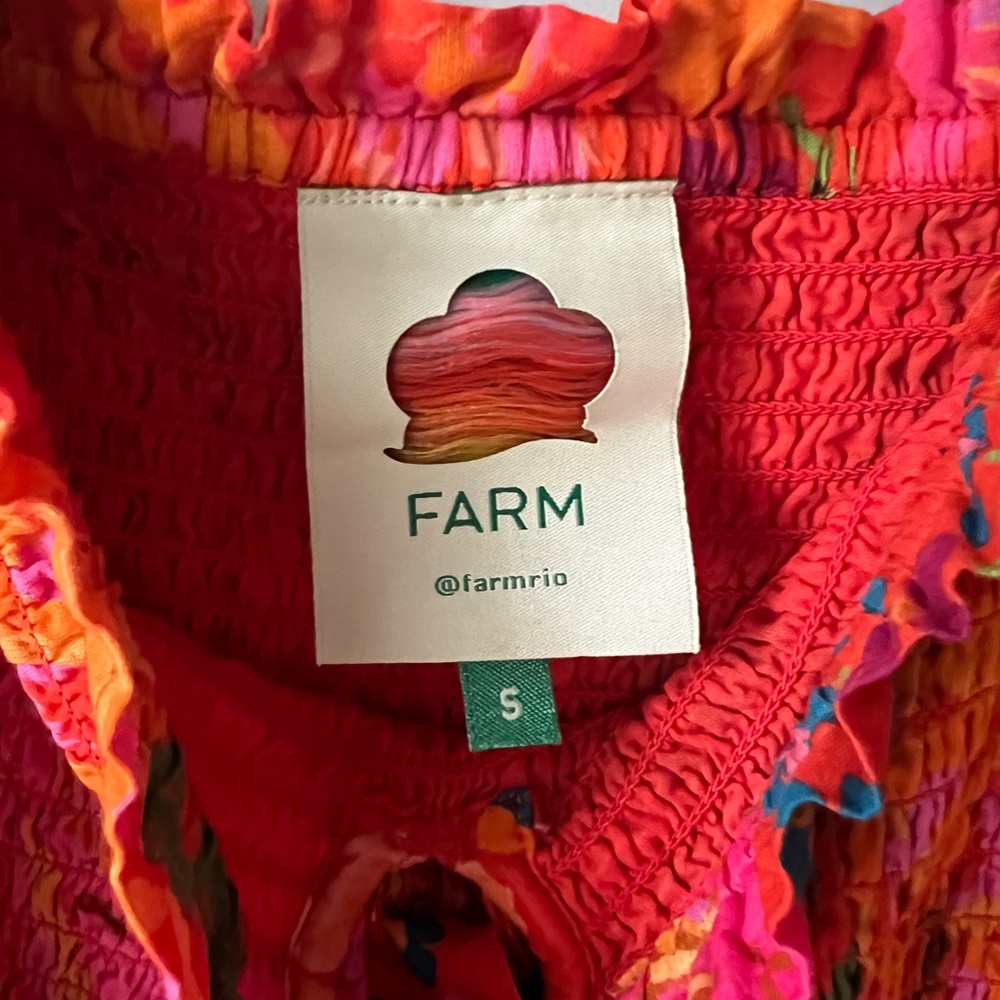 Farm Rio Red Spring Bananas Mini Dress Size Small - Picture 4 of 7
